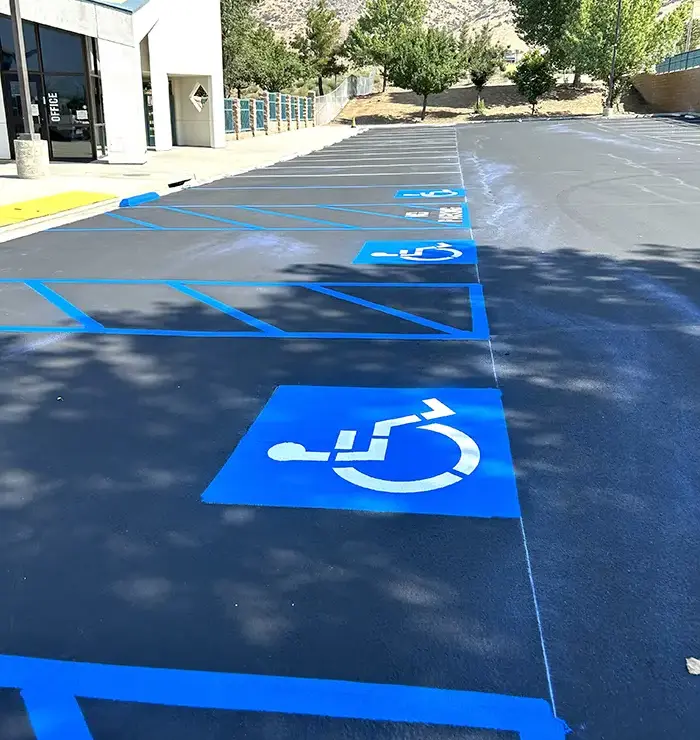 ADA-Compliant Handicap Parking Space Striping, Directional Arrows